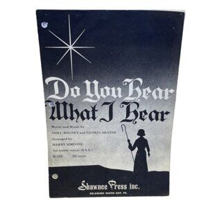 Do You Hear What I Hear SSA Treble Voice Piano Sheet Music 1963 Shawnee Press